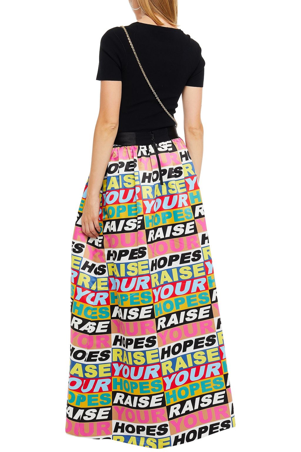 ALICE + OLIVIA Gathered striped satin maxi skirt