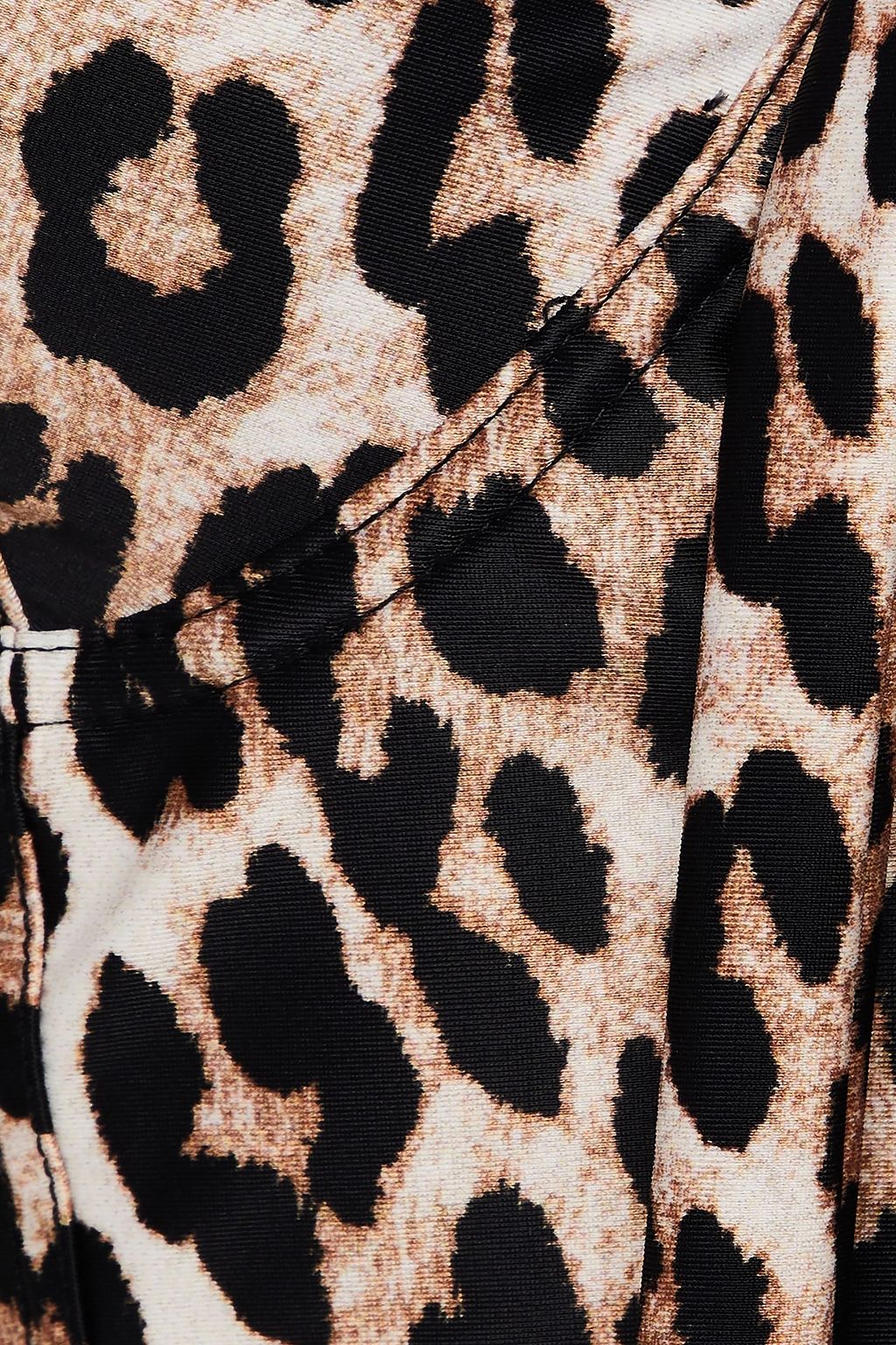 GANNI Knotted leopard-print bikini top