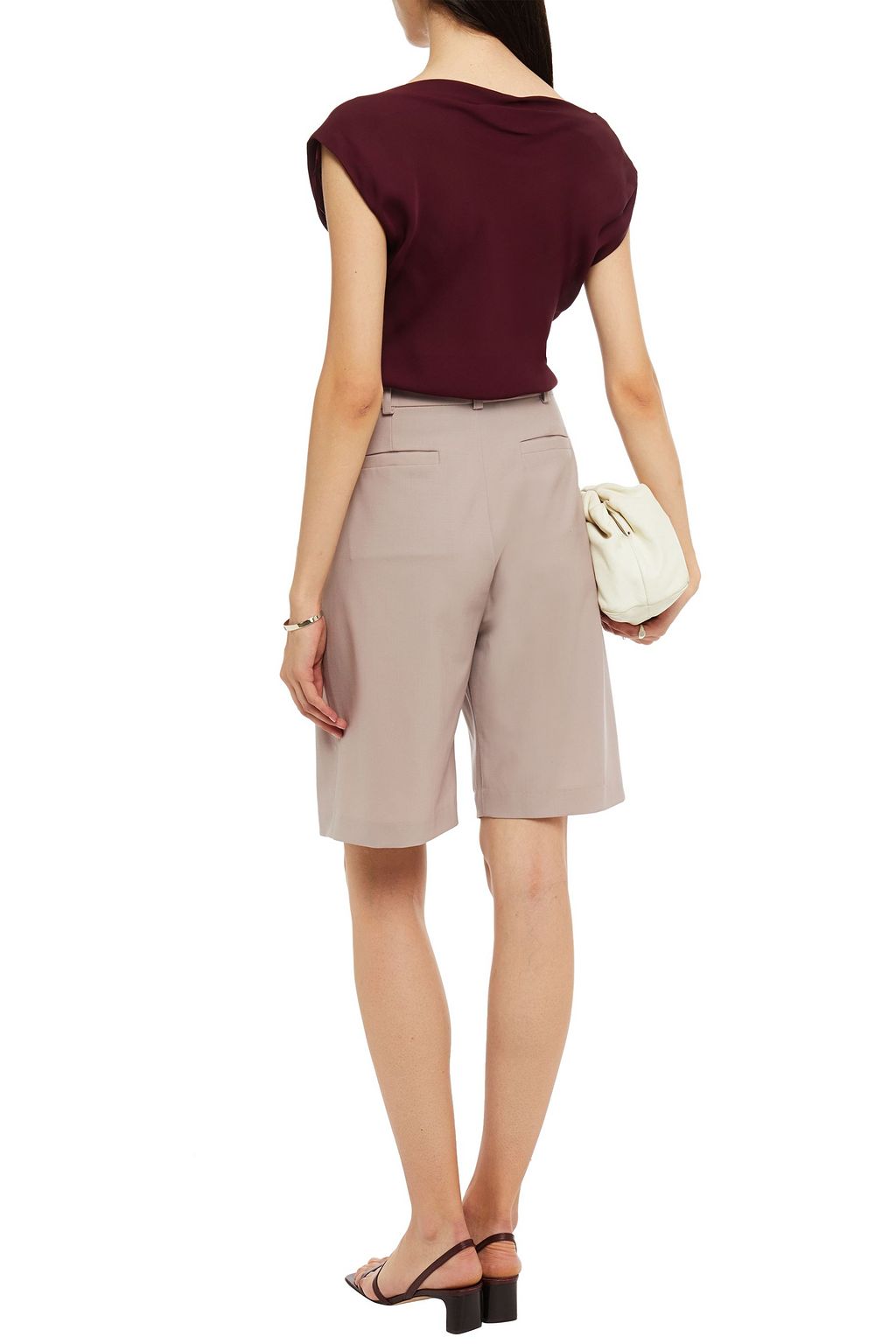 THEORY Draped silk crepe de chine top