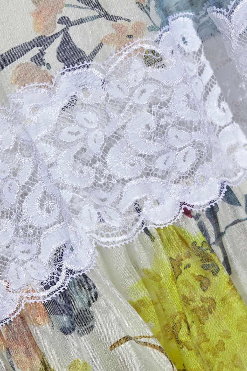 SEE BY CHLOÉ Lace-trimmed floral-print voile midi skirt