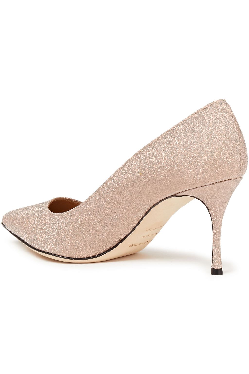SERGIO ROSSI Glittered leather pumps