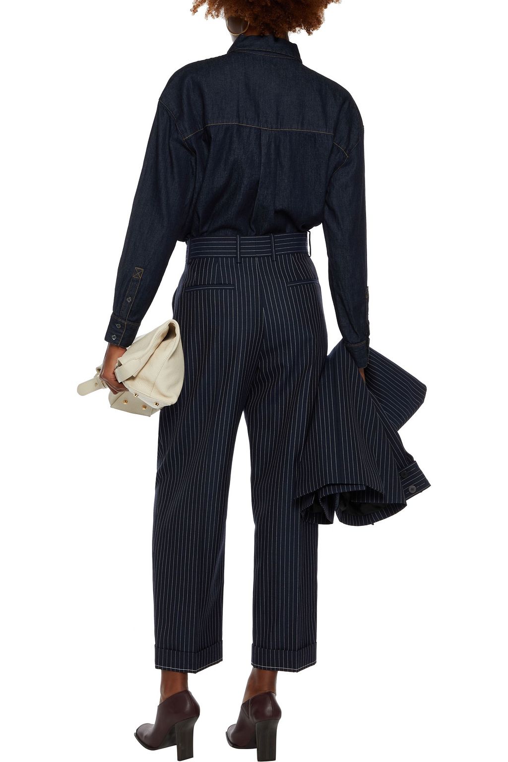 CHLOÉ Pinstriped wool straight-leg pants