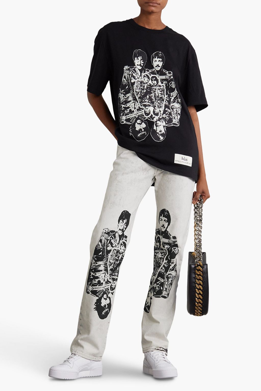 STELLA MCCARTNEY + The Beatles Get Back printed acid-wash high-rise straight-leg jeans