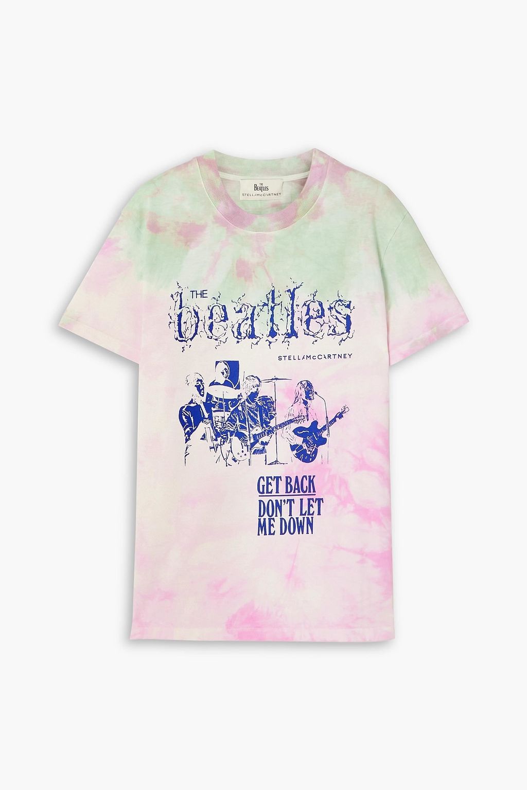 The Beatles Get Back printed tie dyed cotton jersey T shirt baby pink XXS