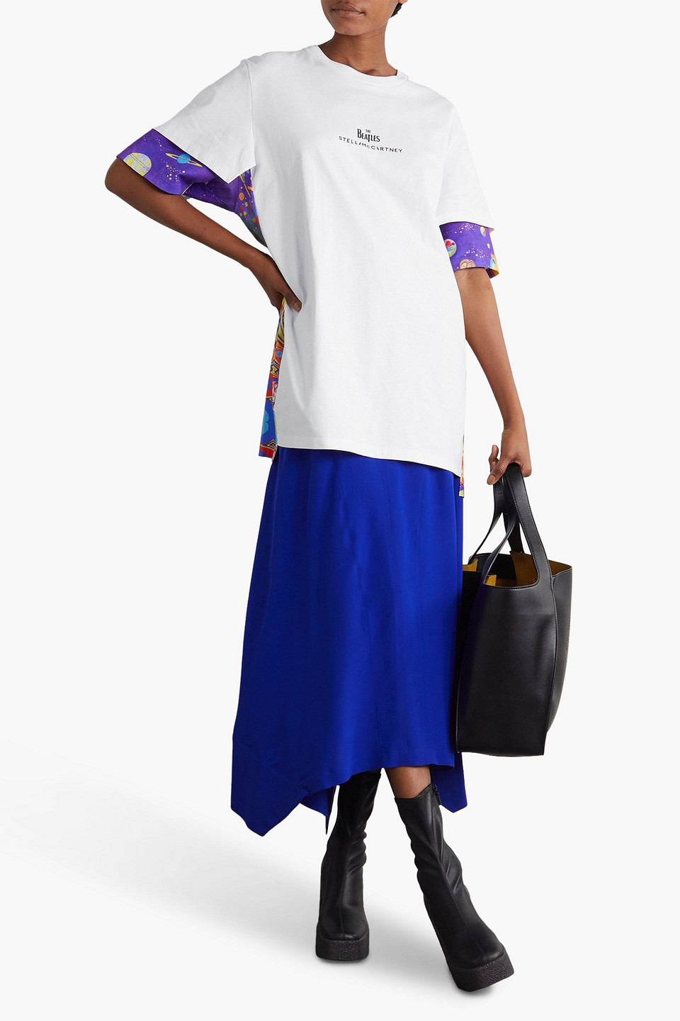  Stella Mccartney - The Beatles Get Back Oversized Layered Printed Cotton-jersey T-shirt - Purple - It 36 