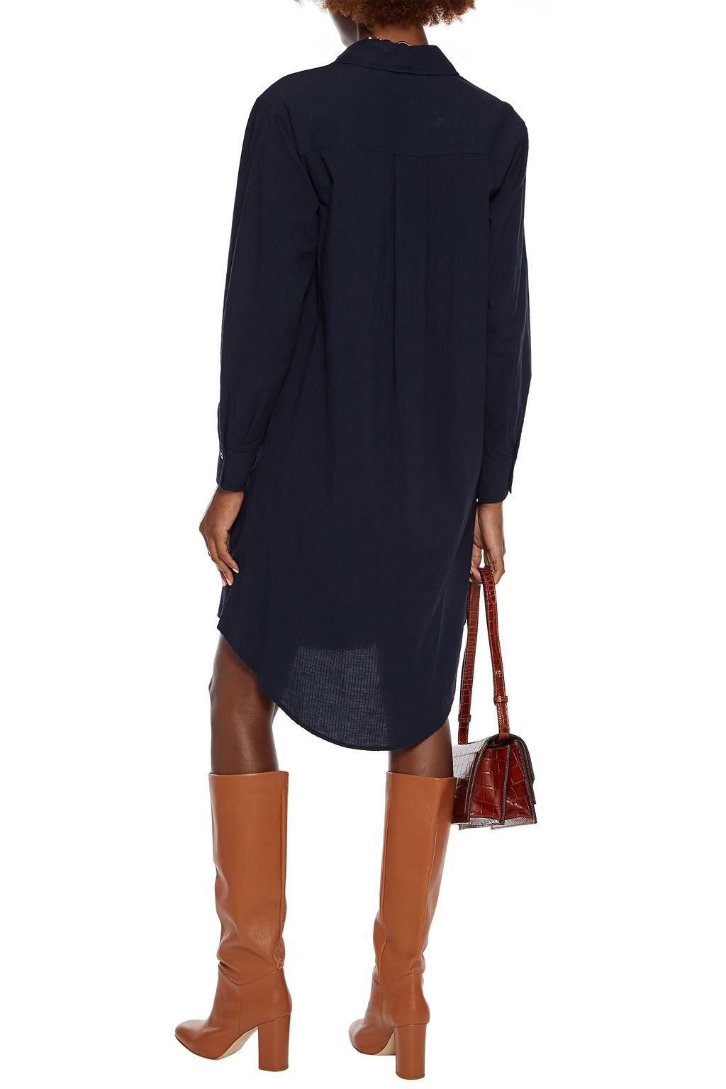 SEE BY CHLOÉ Embroidered cotton-jacquard shirt dress