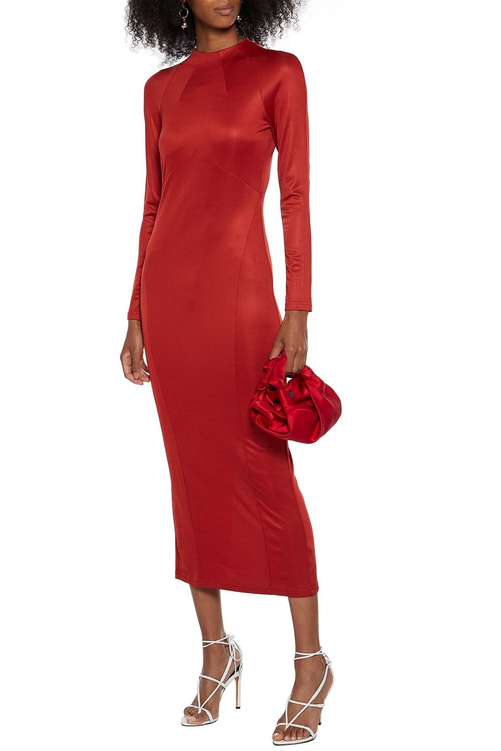 FLEUR DU MAL Slinky satin-jersey midi dress