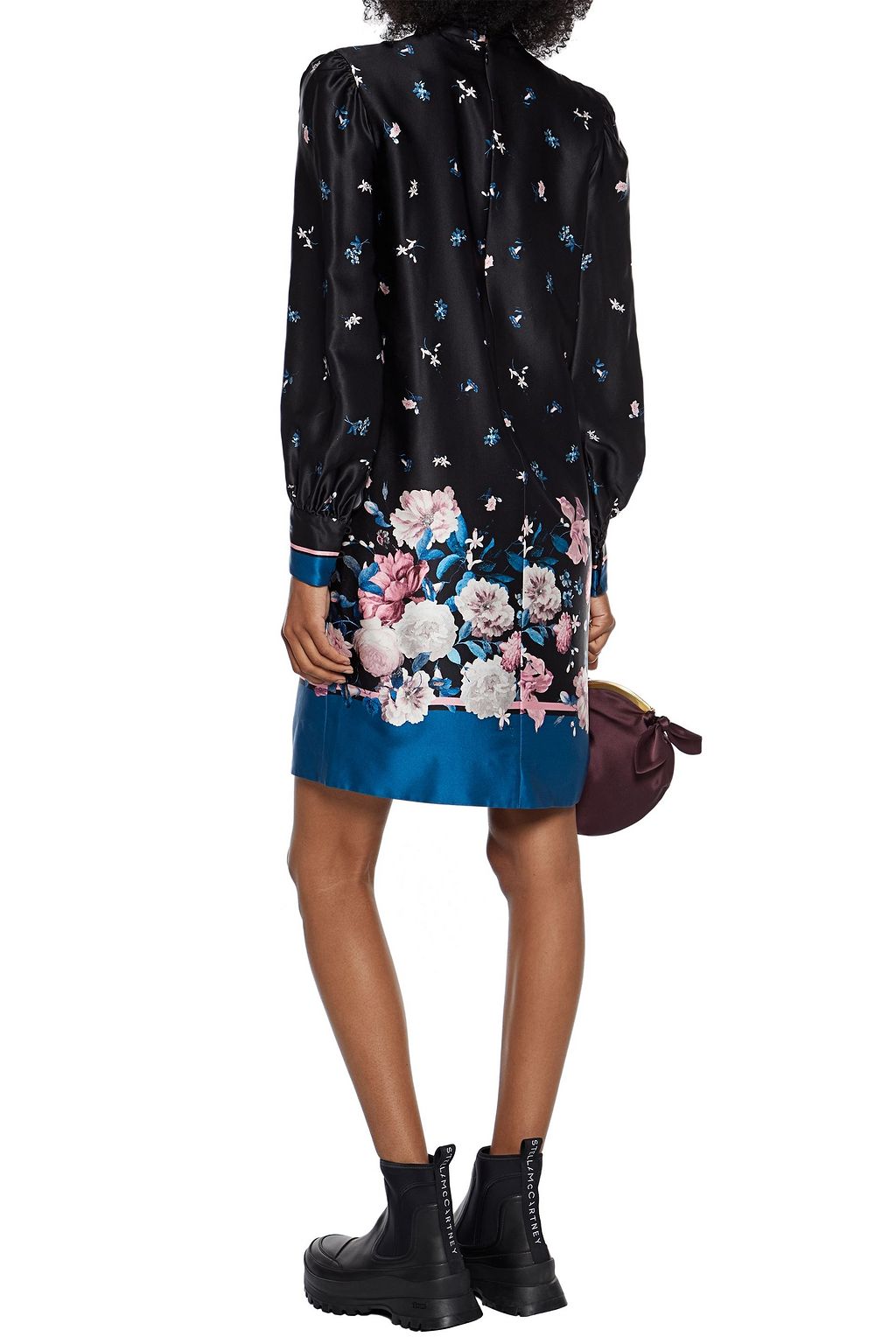 ERDEM Michela twist-front floral-print silk-satin mini dress