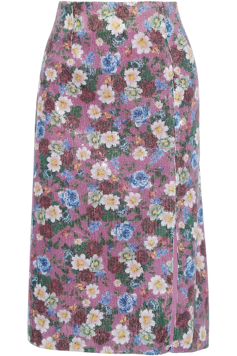 Erdem Woman Tahira Floral-print Sequined Tulle Skirt Violet Size 10