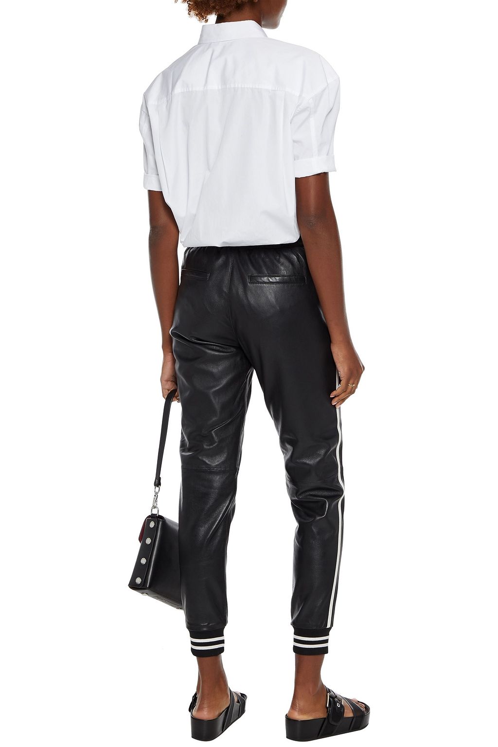 WALTER BAKER Leshon striped leather track pants