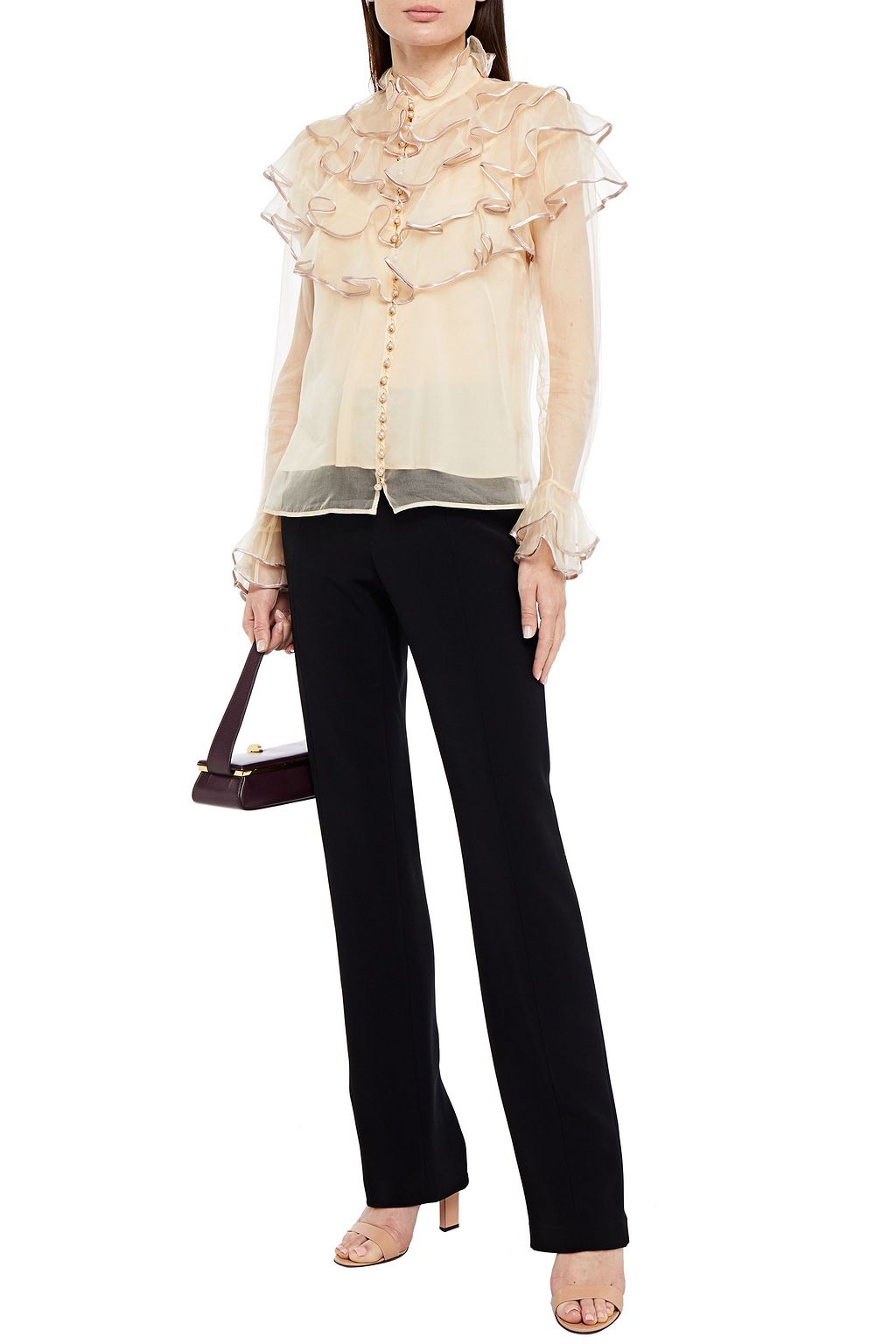 ZIMMERMANN Ruffled silk-organza blouse