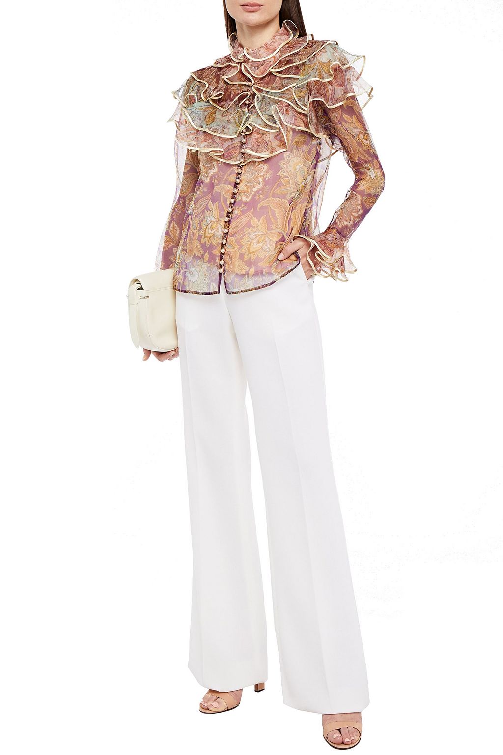 ZIMMERMANN Ruffled silk-organza blouse