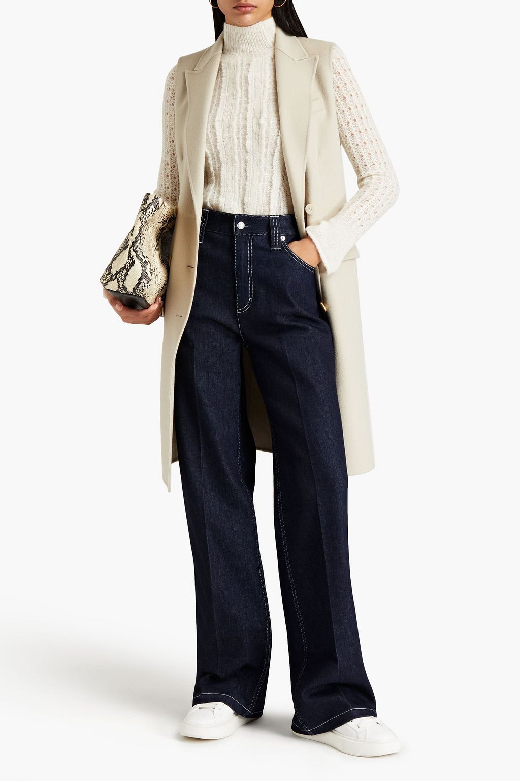 THEORY Double-breasted wool and cashmere-blend felt vest