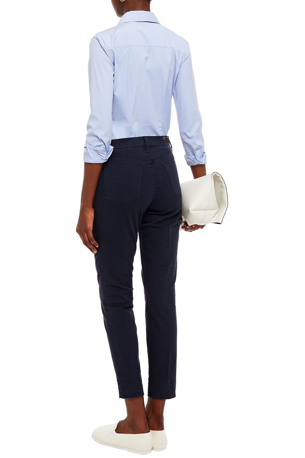 J BRAND Josie cropped brushed cotton-blend twill slim-leg pants