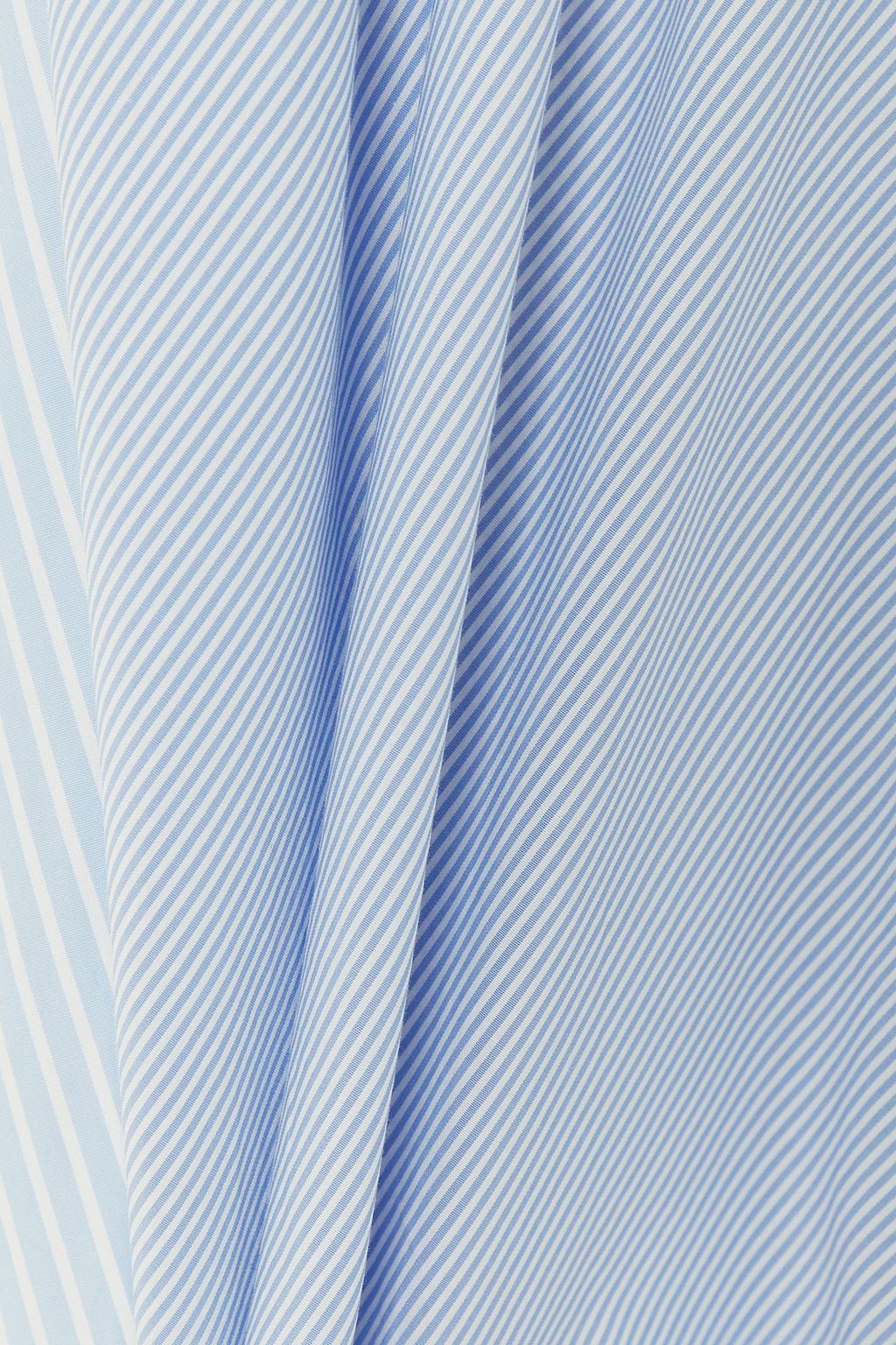 STELLA MCCARTNEY Belted pinstriped cotton-poplin mini dress