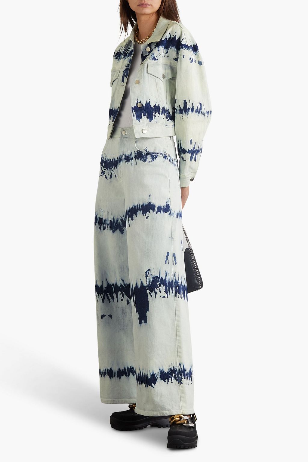 STELLA MCCARTNEY Tie-dyed high-rise wide-leg jeans
