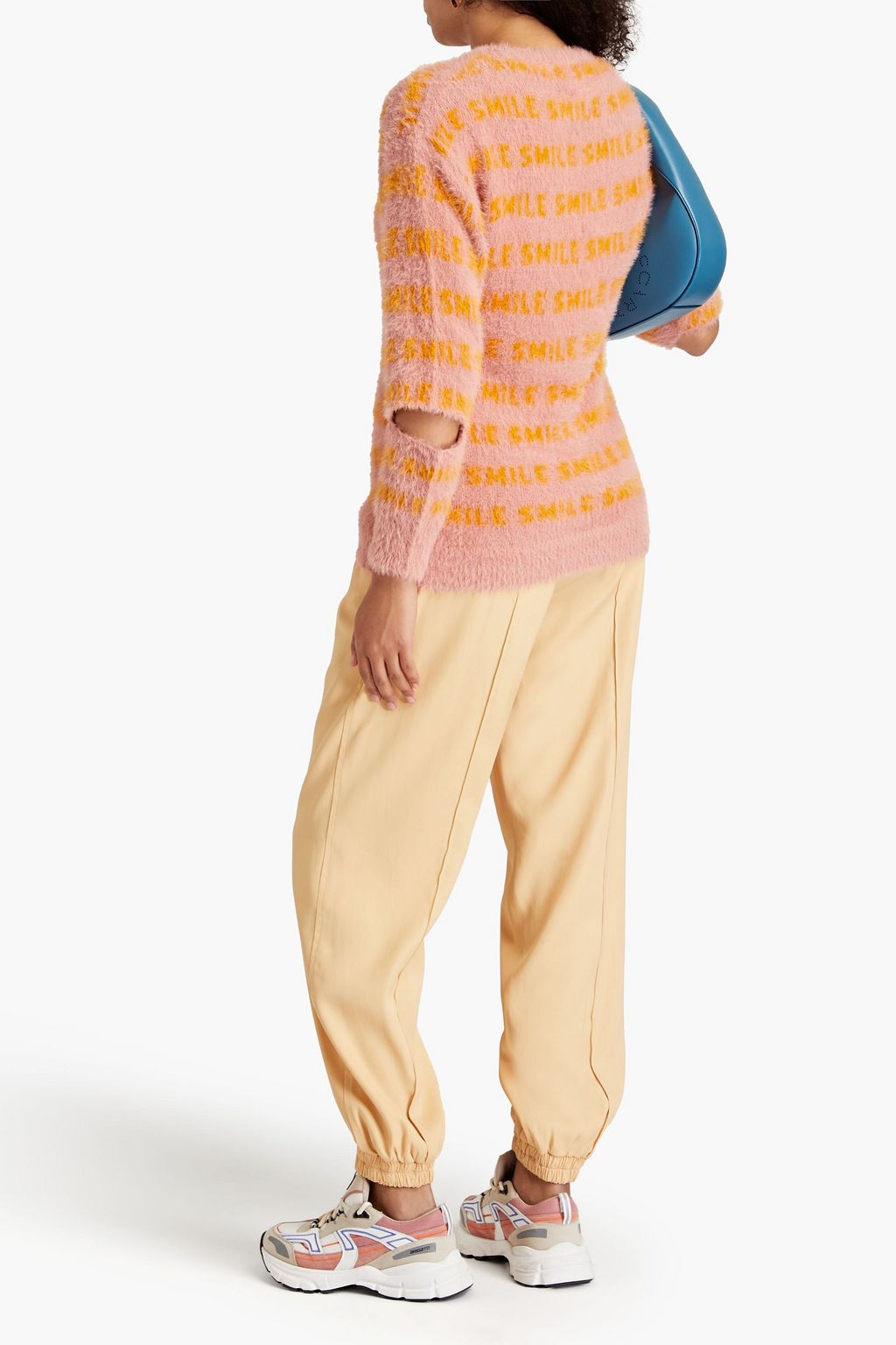STELLA MCCARTNEY Cutout brushed intarsia-knit sweater