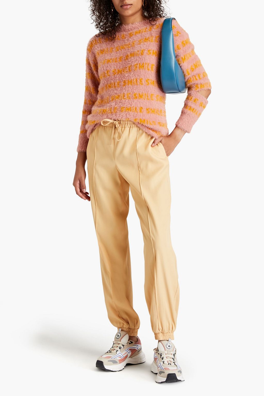 STELLA MCCARTNEY Cutout brushed intarsia-knit sweater
