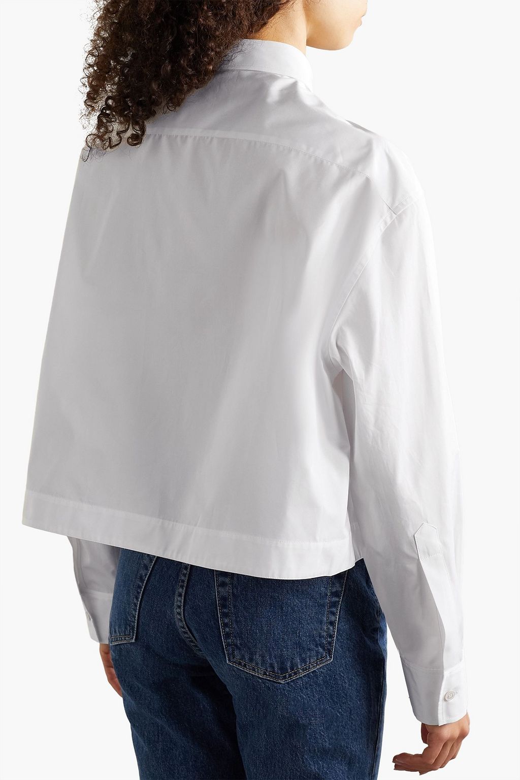 STELLA MCCARTNEY Cropped cotton-poplin shirt