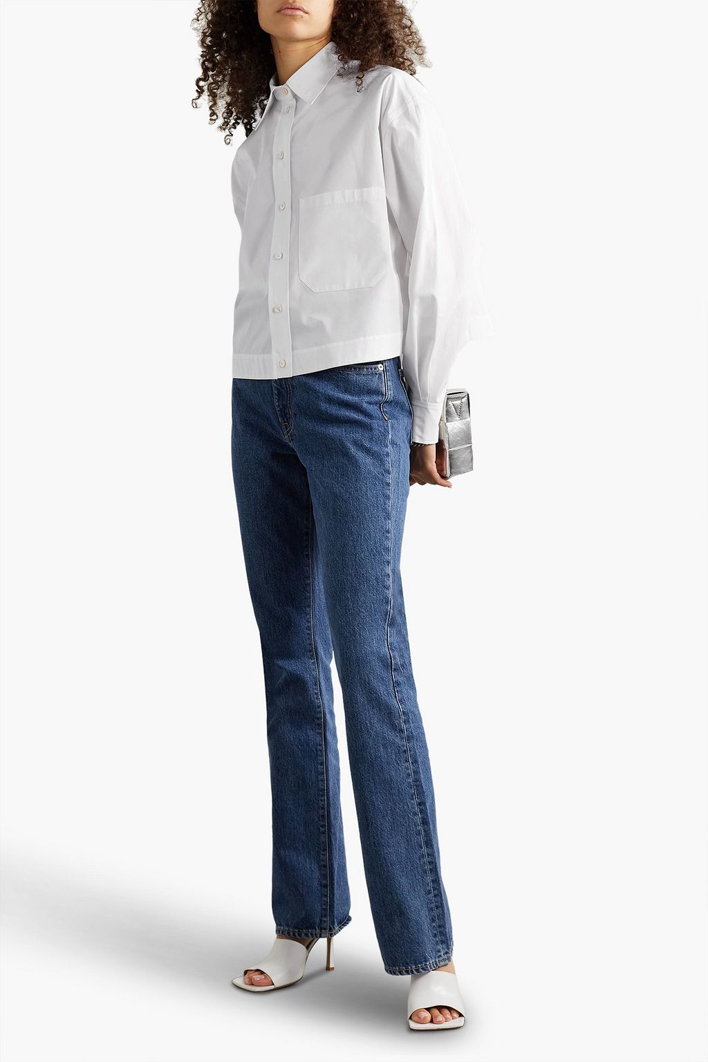 STELLA MCCARTNEY Cropped cotton-poplin shirt