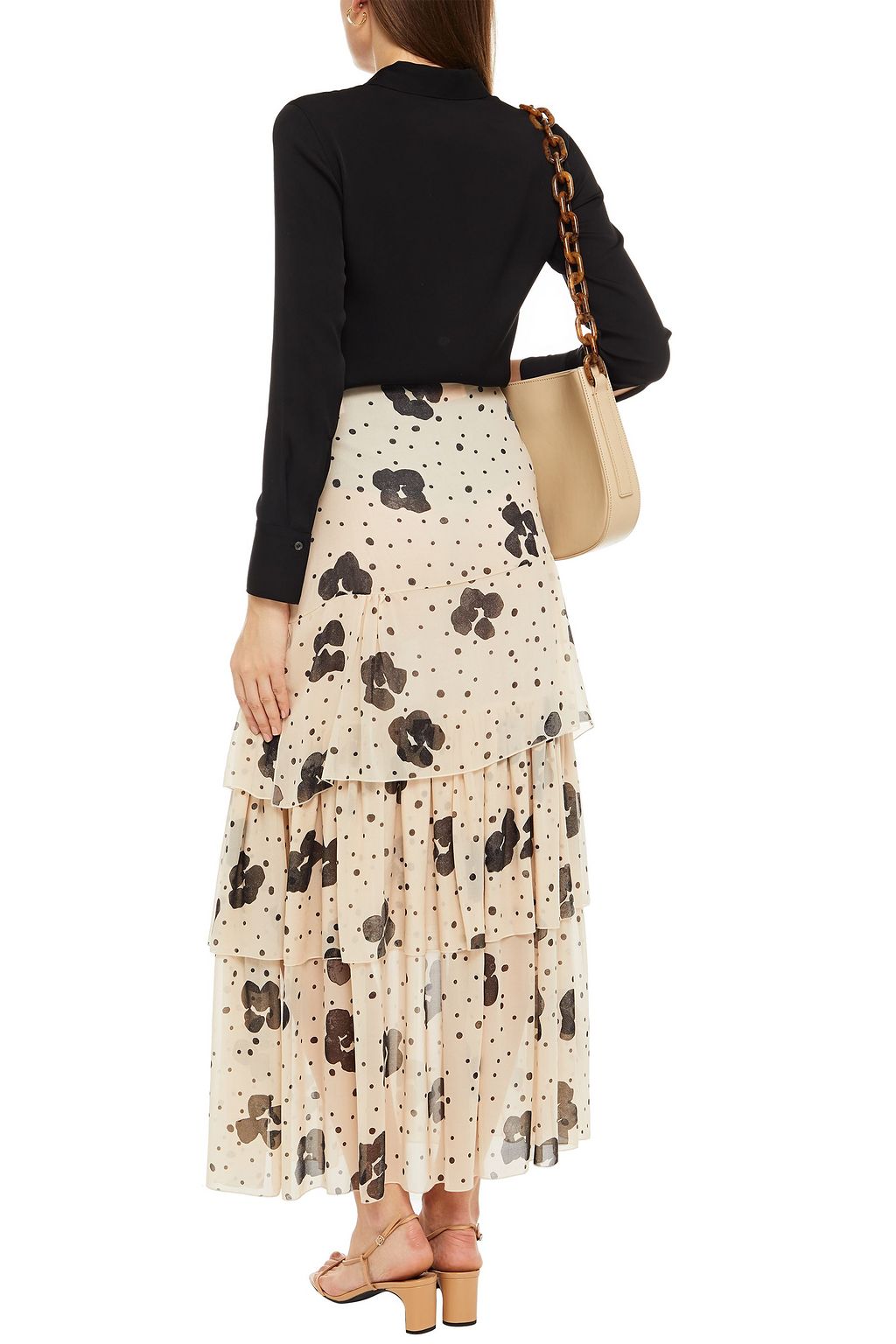 SEE BY CHLOÉ Tiered printed silk-chiffon maxi skirt