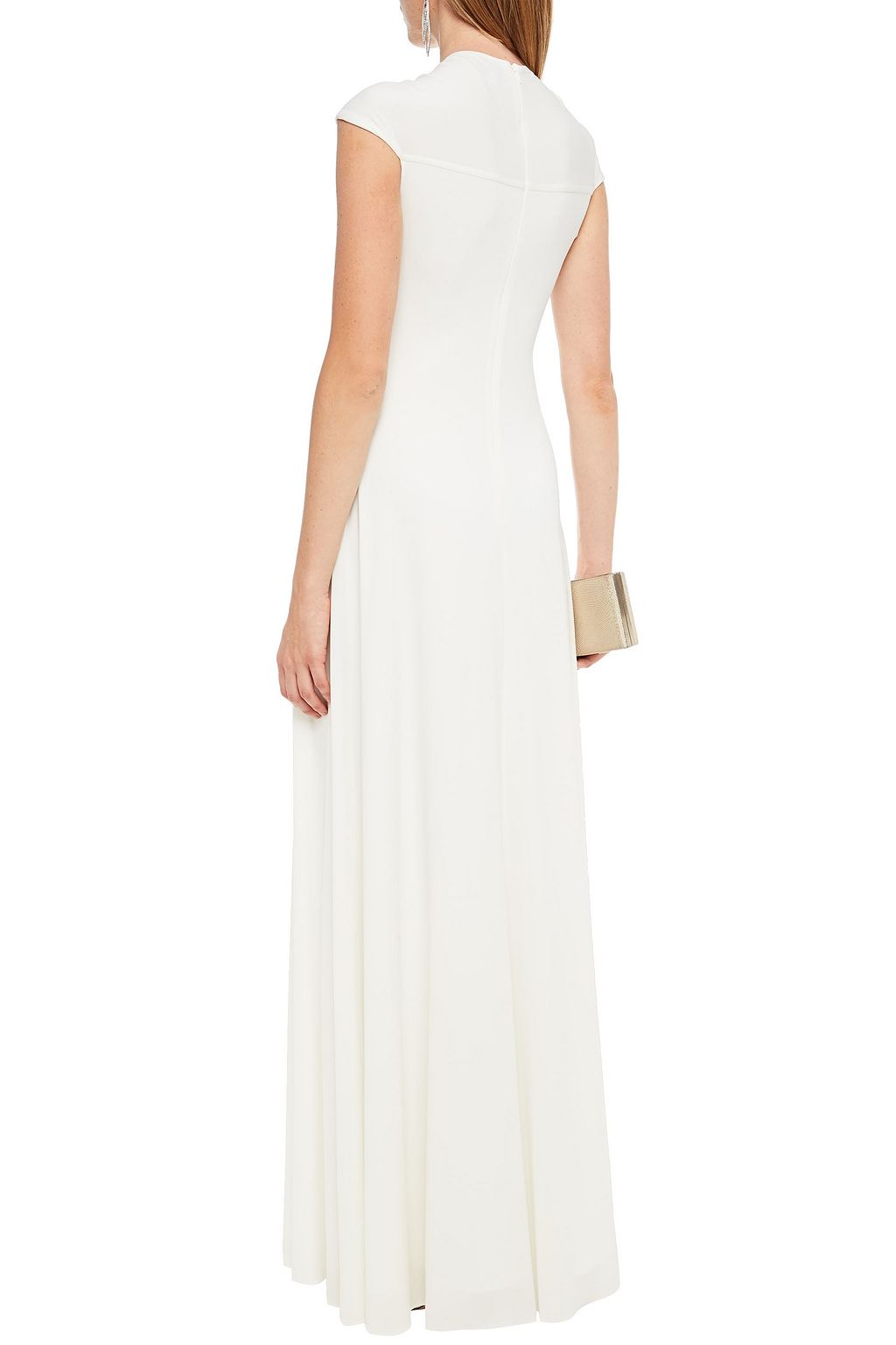 HALSTON Scarlet twist-front stretch-jersey gown