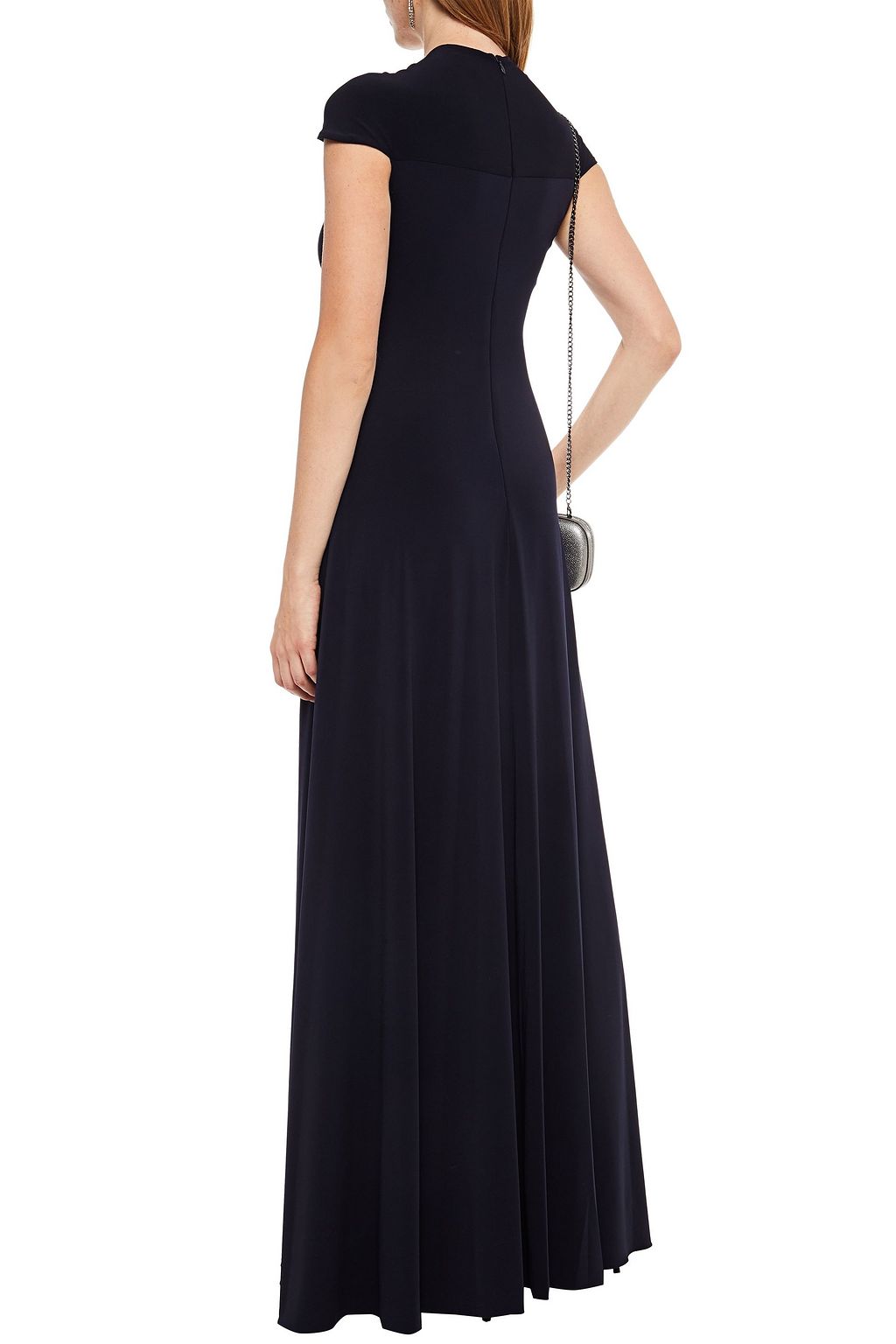HALSTON Scarlet twist-front stretch-jersey gown