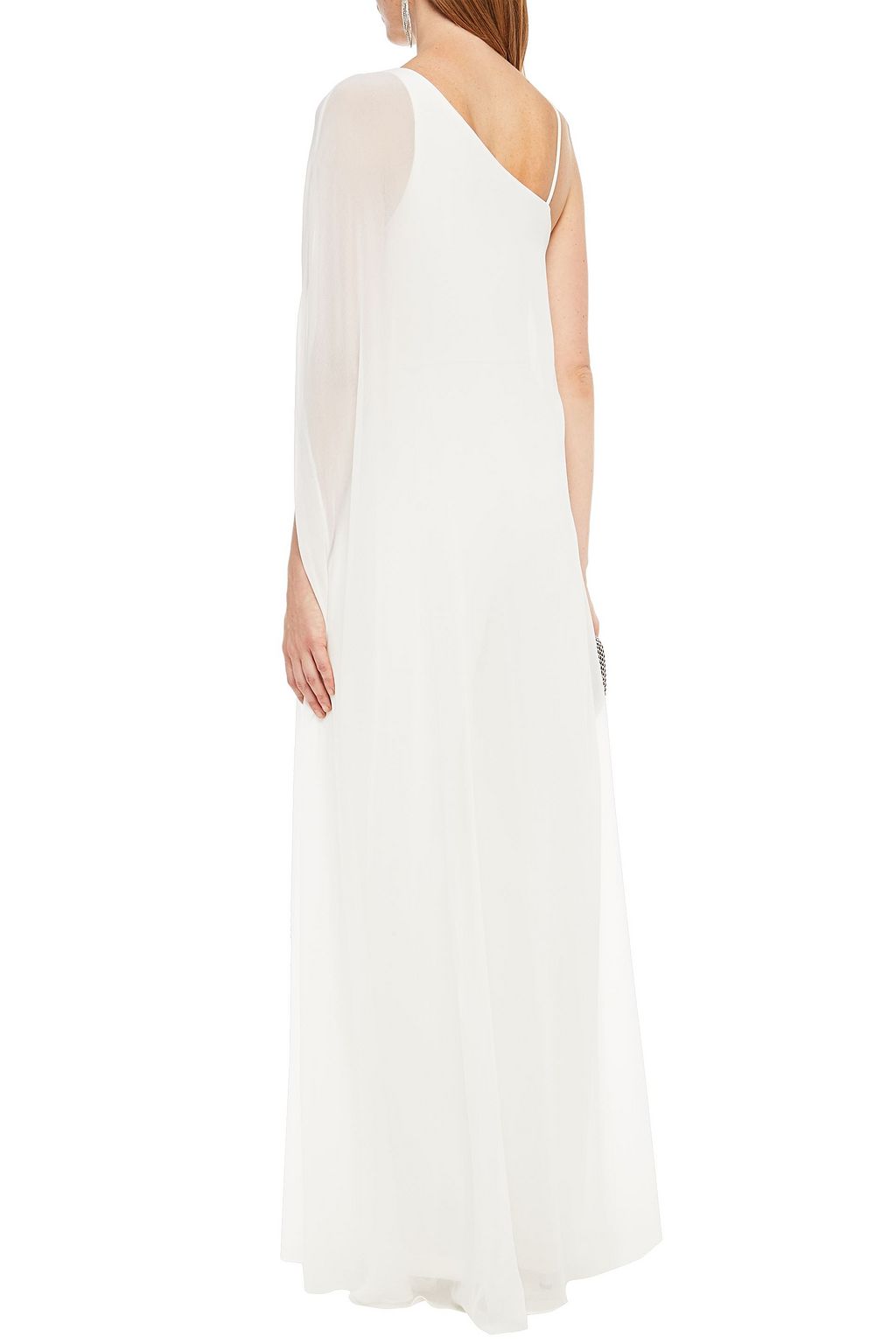 HALSTON Chelsea layered draped chiffon and crepe wide-leg jumpsuit