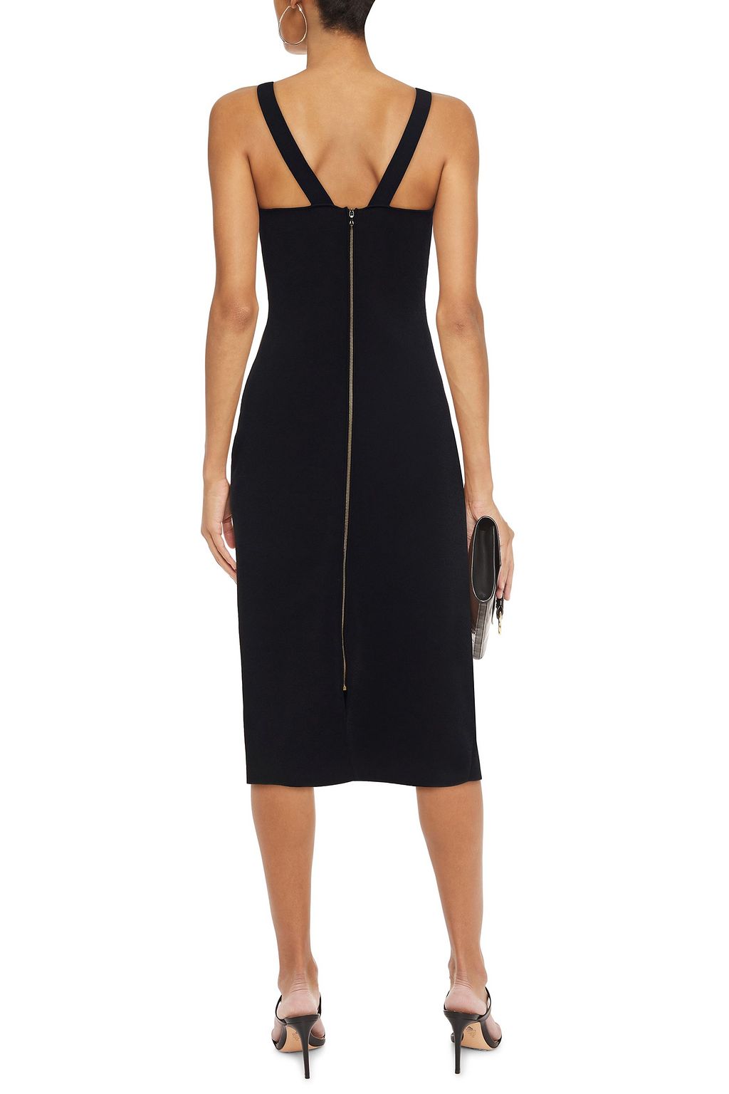 ROLAND MOURET Klint two-tone ponte midi dress