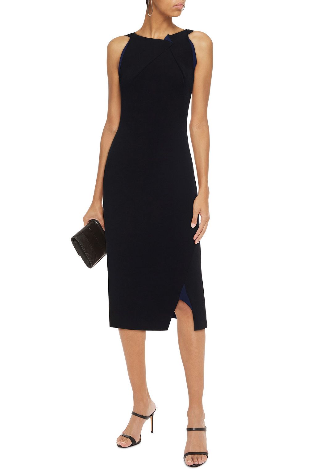 ROLAND MOURET Klint two-tone ponte midi dress