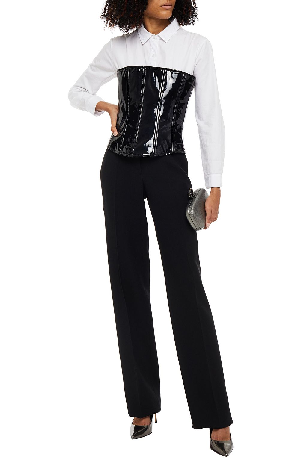 BALMAIN Vinyl bustier top