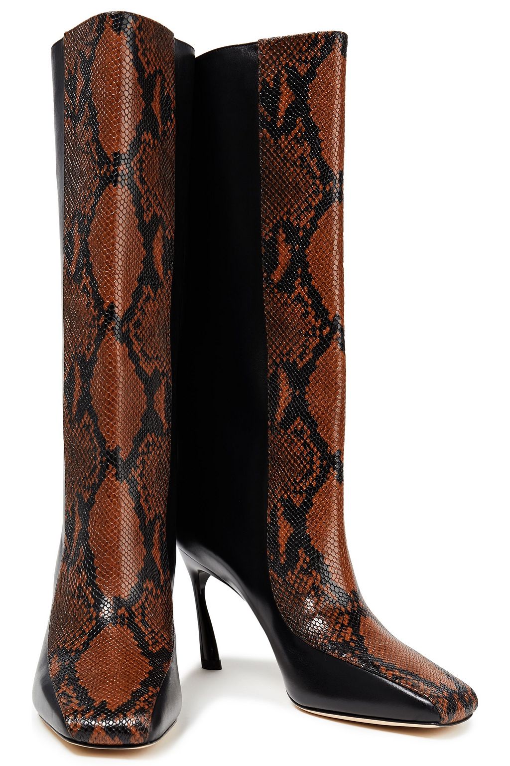 JIMMY CHOO Mabyn 85 snake-effect and smooth leather boots