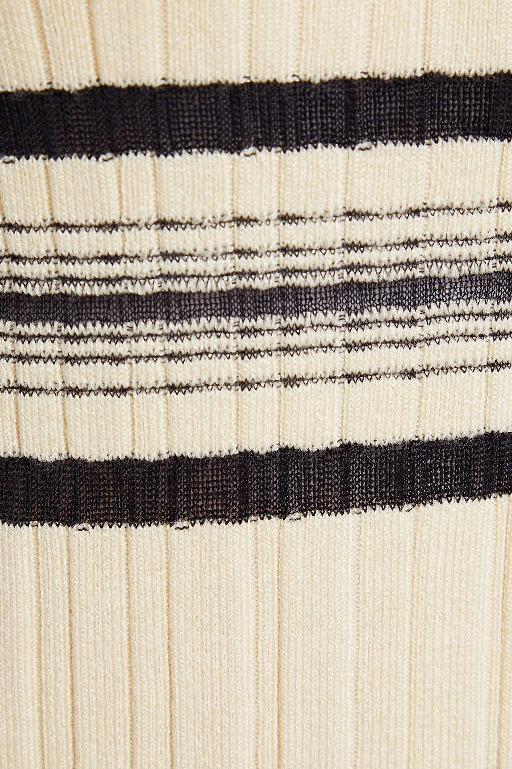 THEORY Striped ribbed-knit top