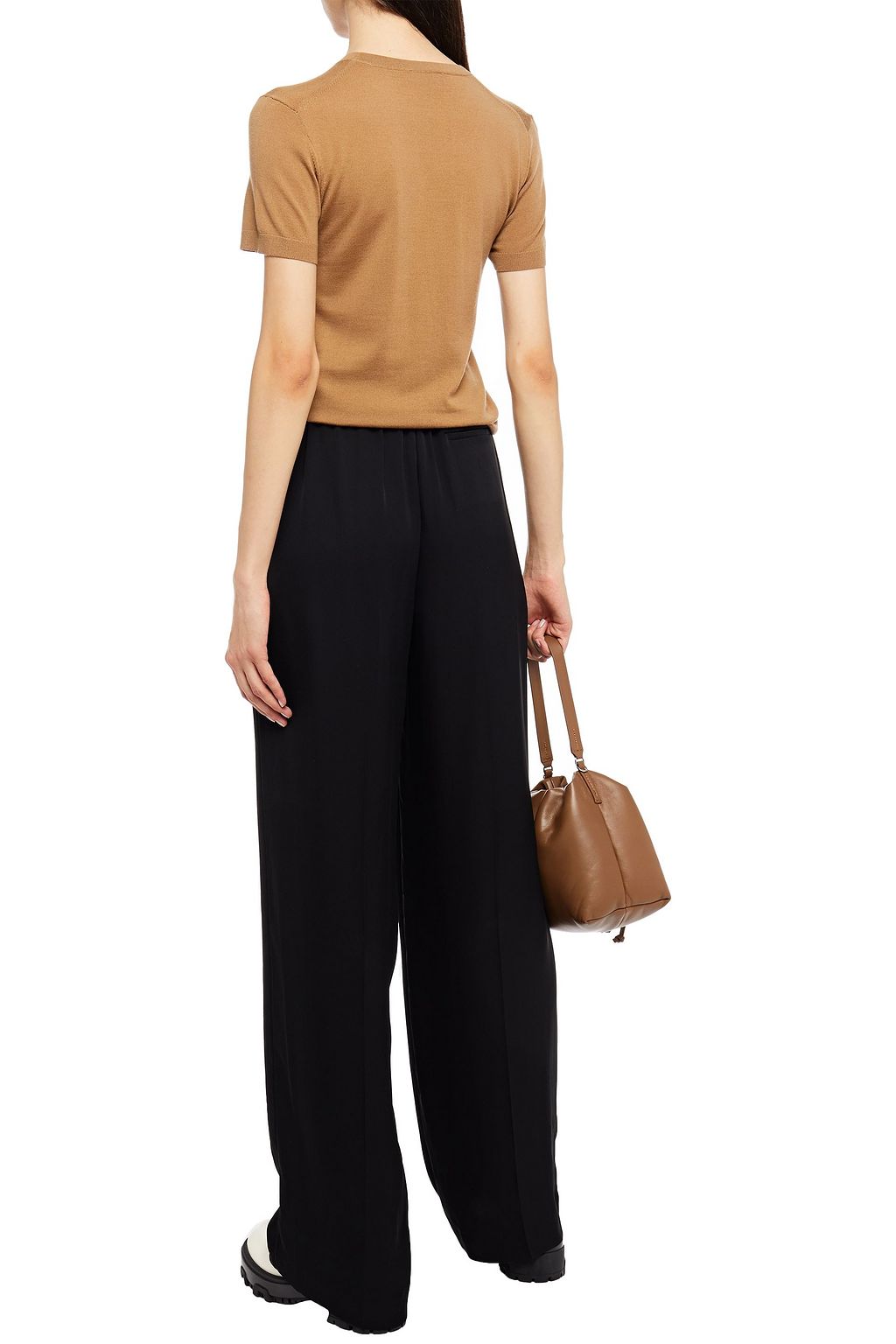 THEORY Silk crepe de chine wide-leg pants