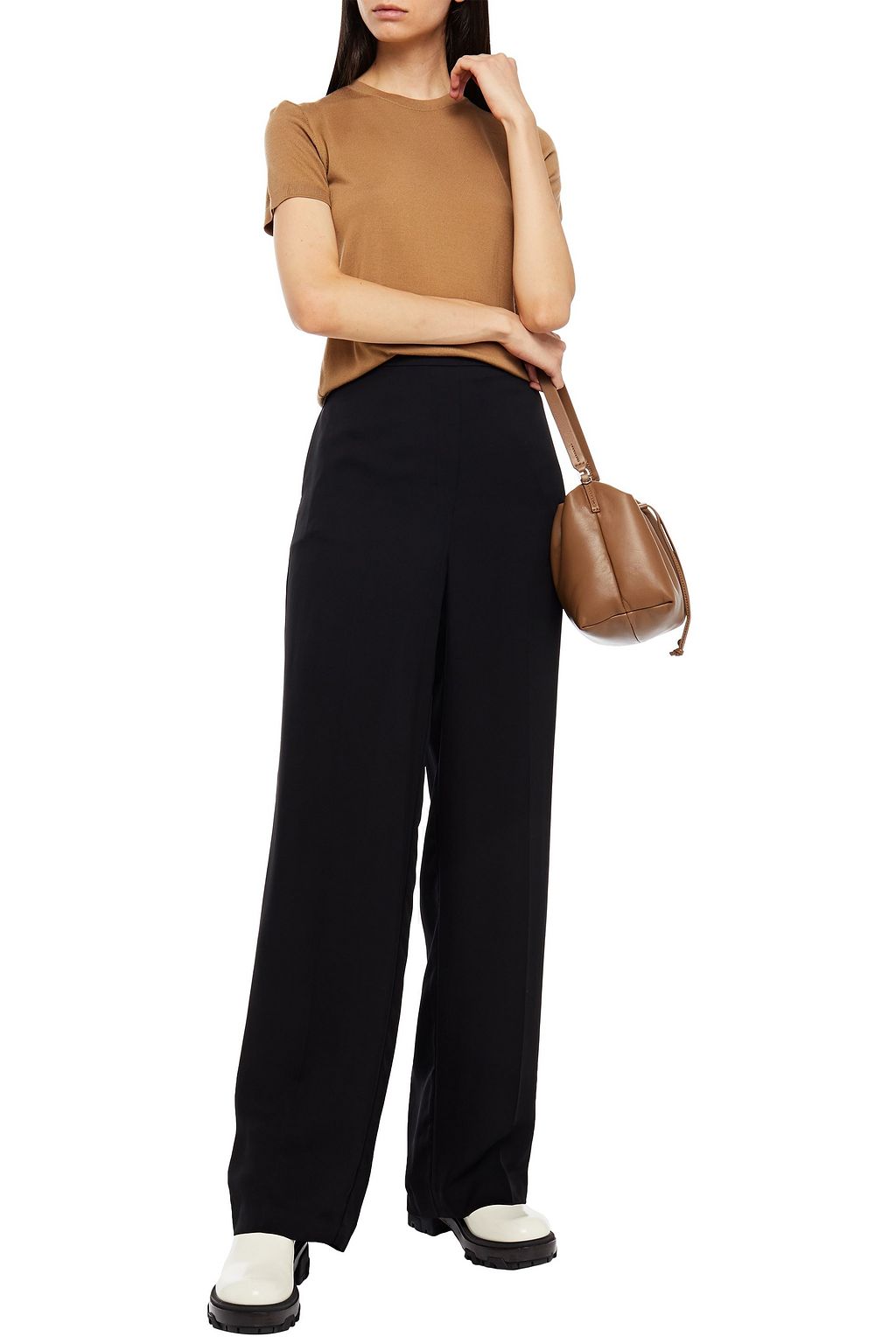 THEORY Silk crepe de chine wide-leg pants