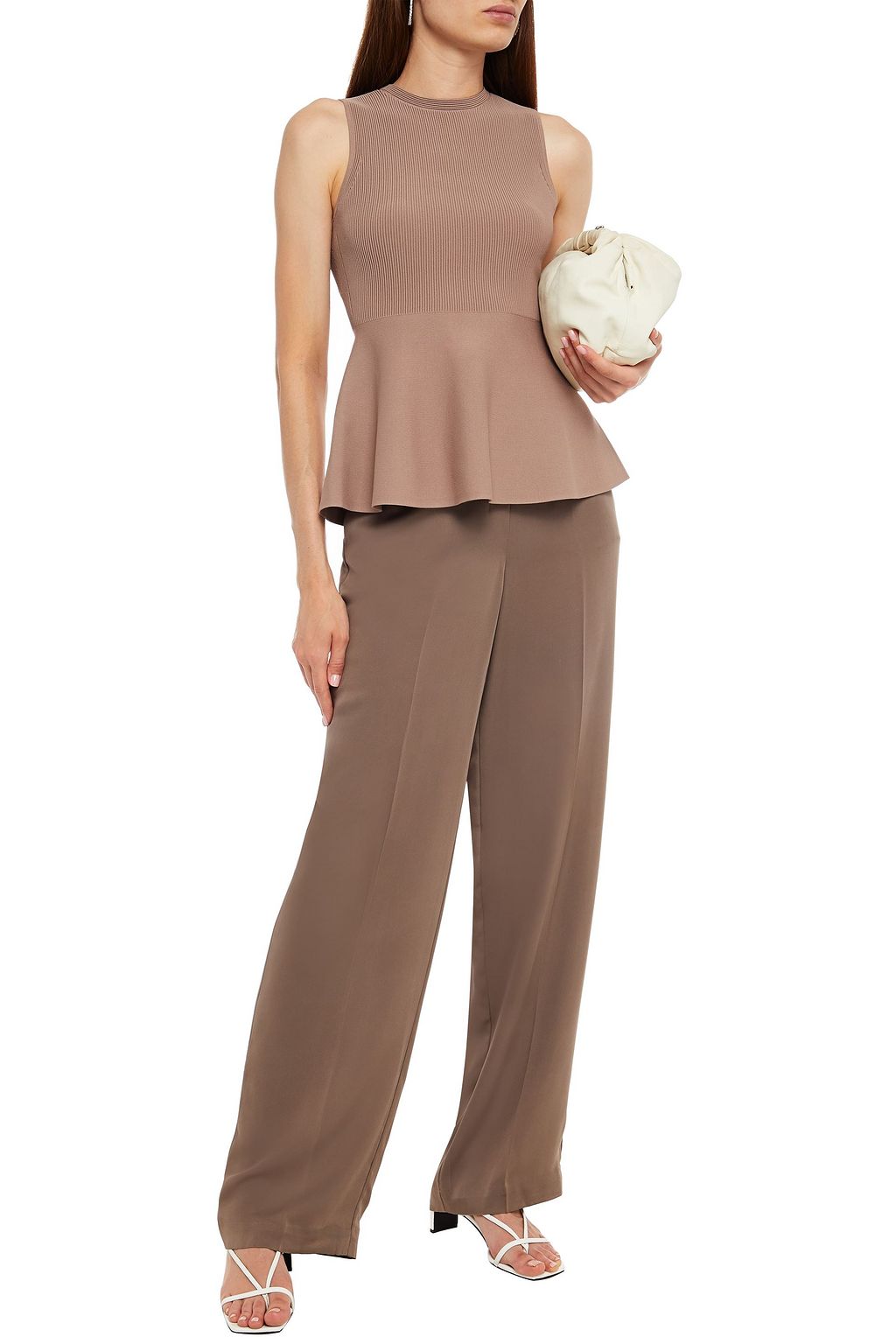 THEORY Silk crepe de chine wide-leg pants