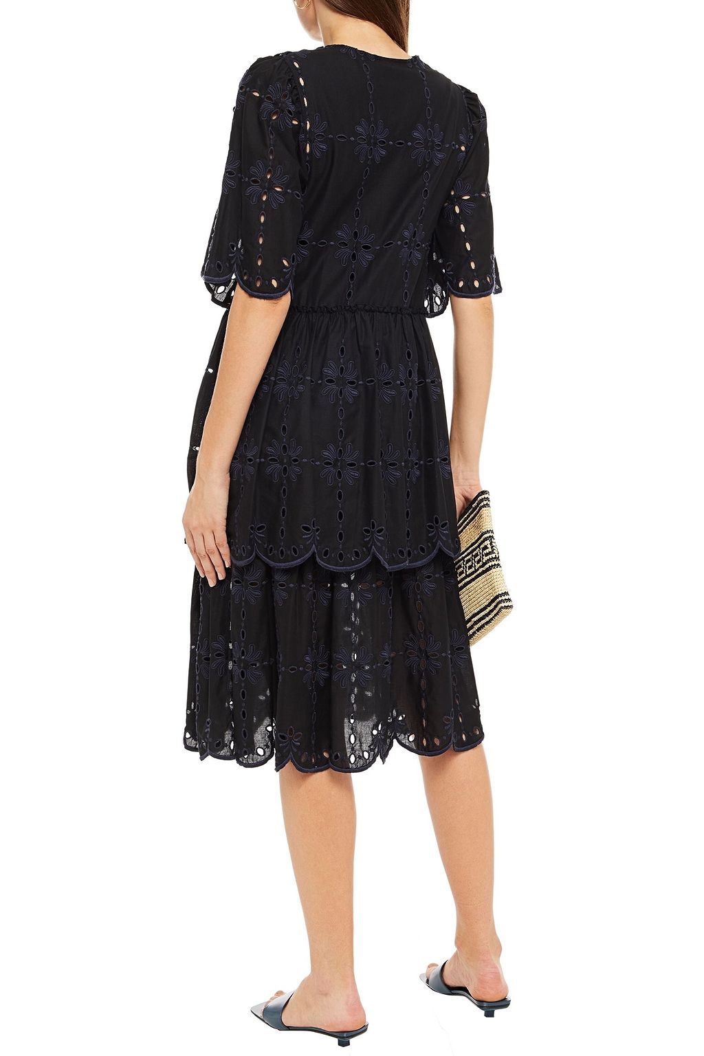 SEE BY CHLOÉ Tiered broderie anglaise cotton midi dress