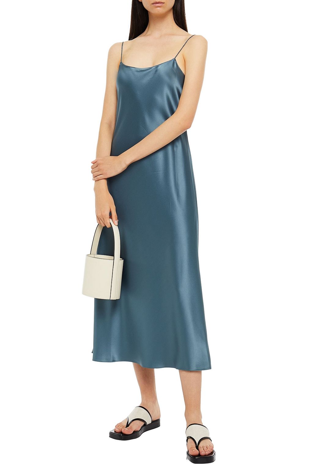 THEORY Satin midi slip dress