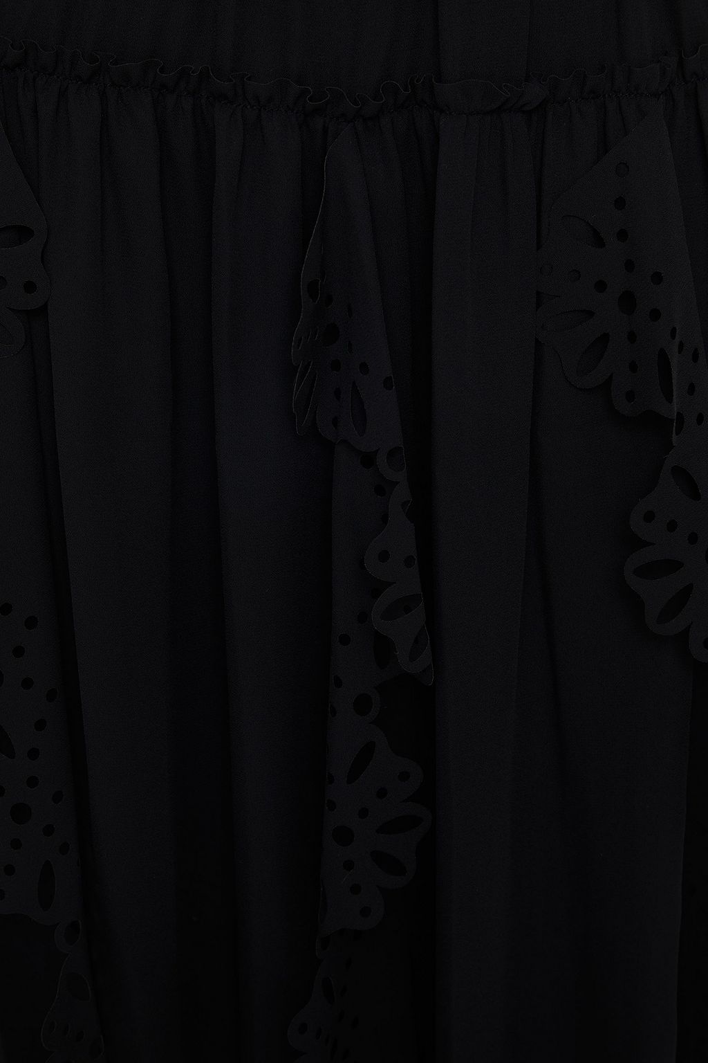 SEE BY CHLOÉ Ruffled laser-cut crepe de chine skirt