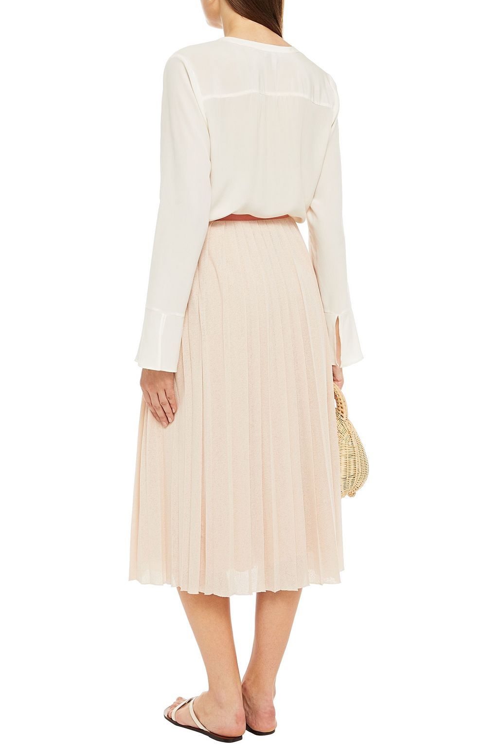 SEE BY CHLOÉ Pleated slub jersey midi skirt
