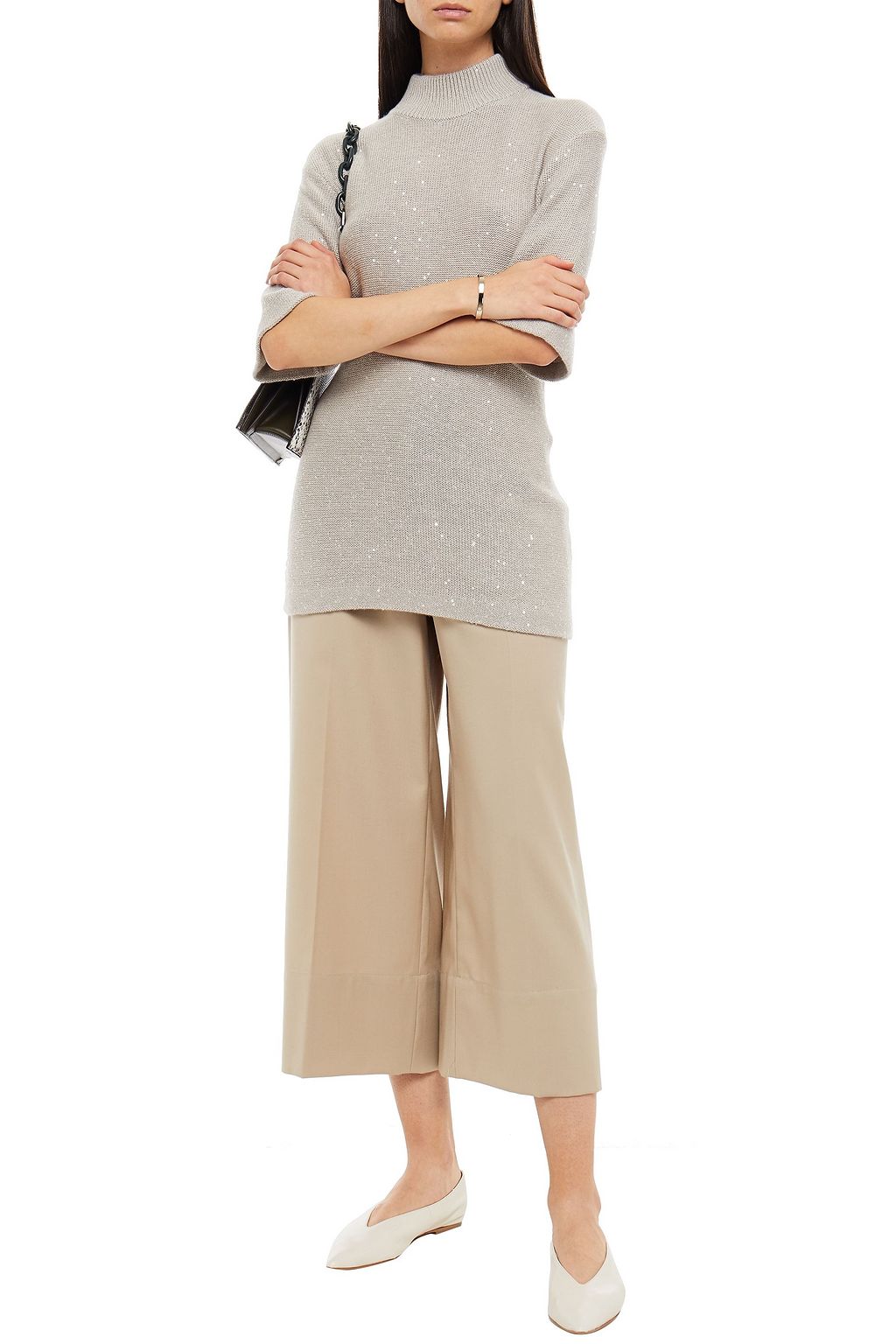 BRUNELLO CUCINELLI スパンコール付き カシミヤ&シルク混 セーター
