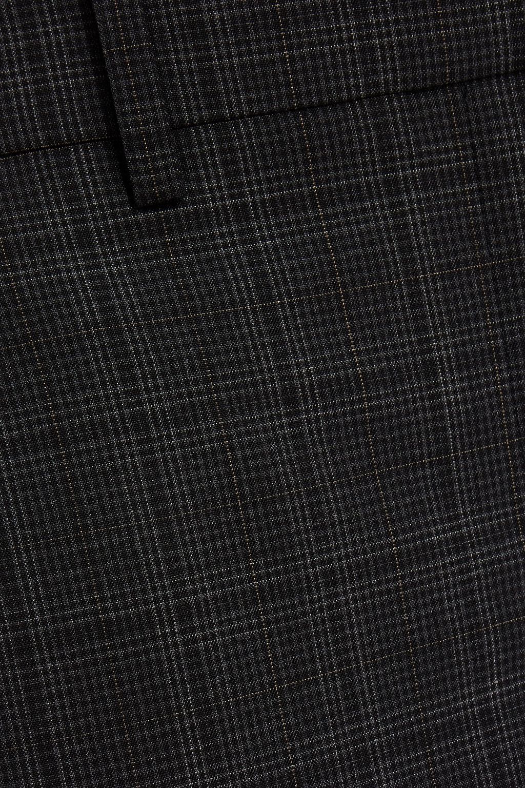 THEORY Cropped checked wool-blend slim-leg pants