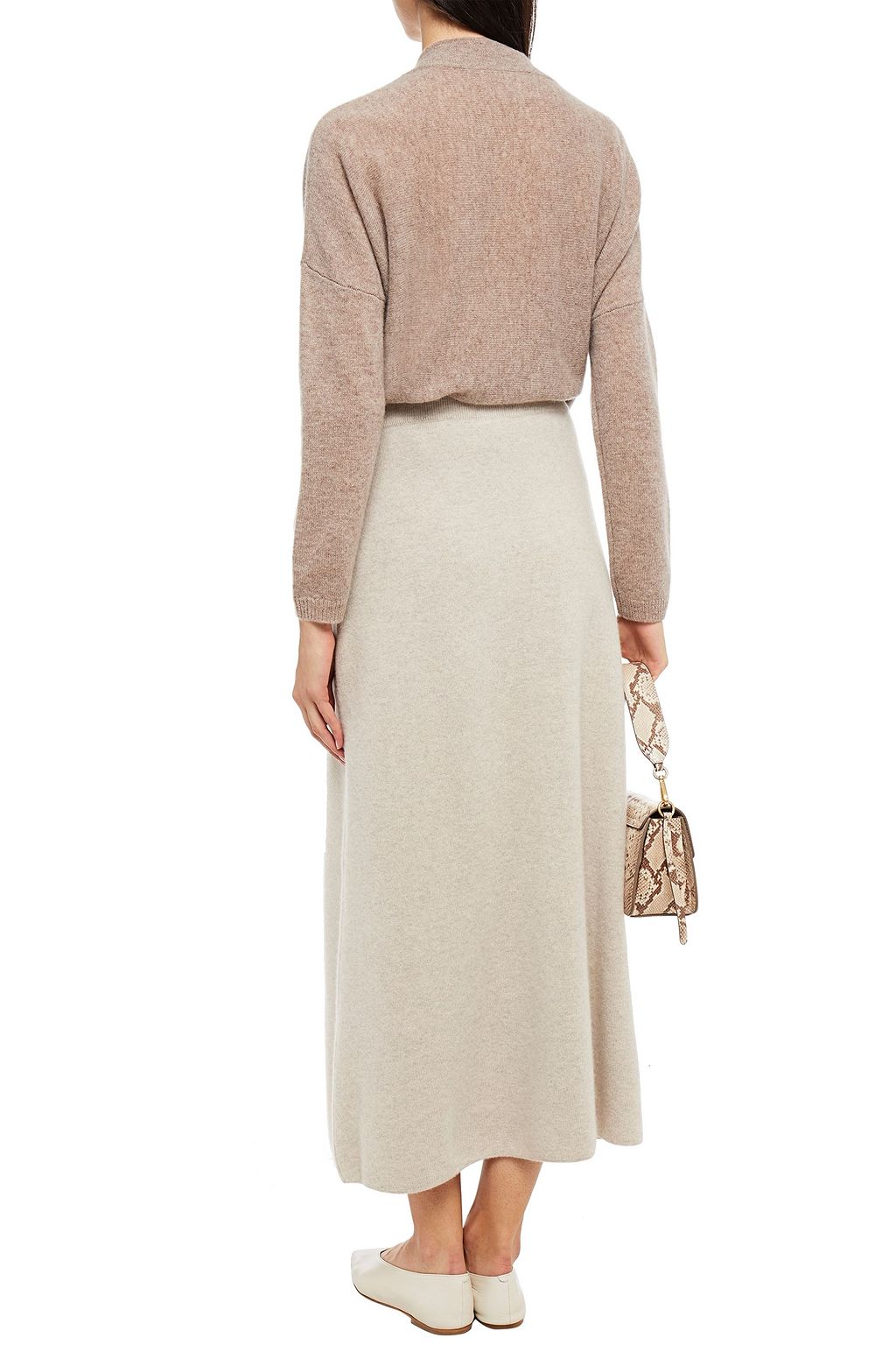 LE KASHA Melrose mélange cashmere midi skirt