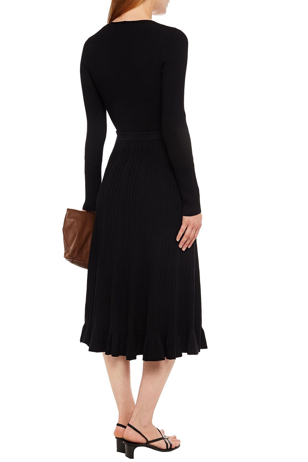 THEORY Ribbed wool-blend skirt
