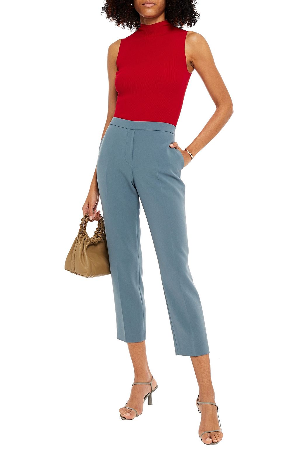 THEORY Cropped crepe tapered pants