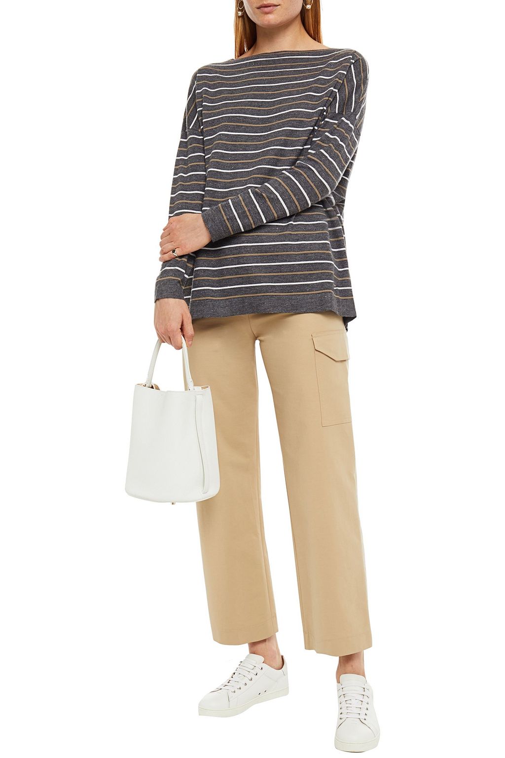 BRUNELLO CUCINELLI メタリックストライプニット セーター
