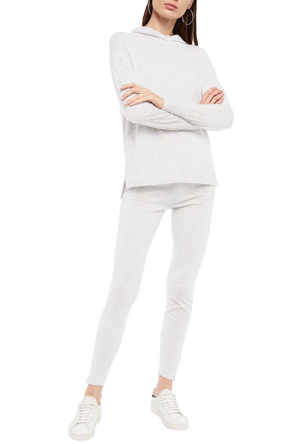 LE KASHA Mélange cashmere track pants
