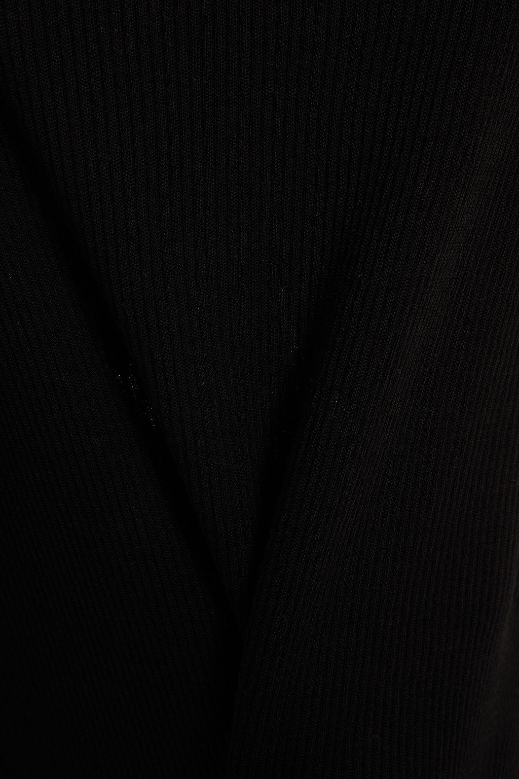THEORY Crepe de chine-paneled ribbed wool-blend top