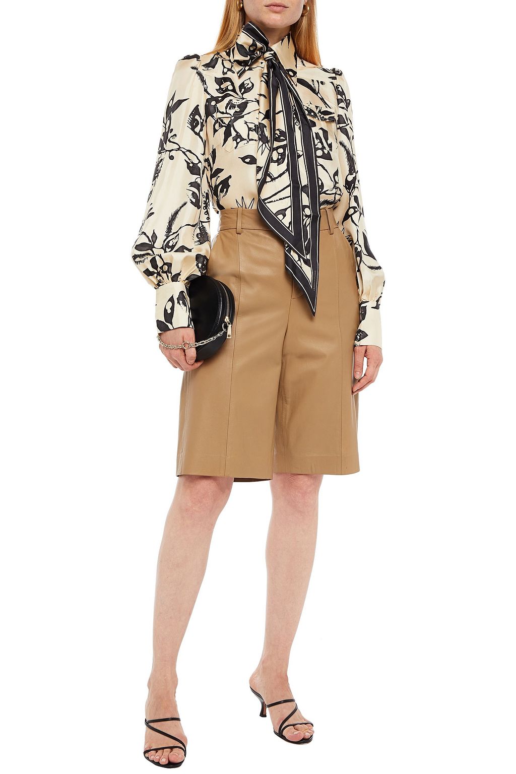 ZIMMERMANN Pussy-bow printed silk-twill blouse