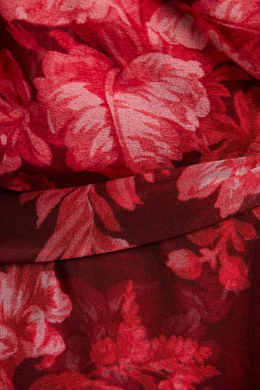 ZIMMERMANN Knotted ruffled floral-print silk-georgette midi dress